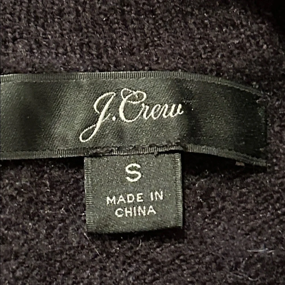 J. Crew Crewneck Gathered Sweater in Supersoft Yarn Wool Alpaca Black Size Small